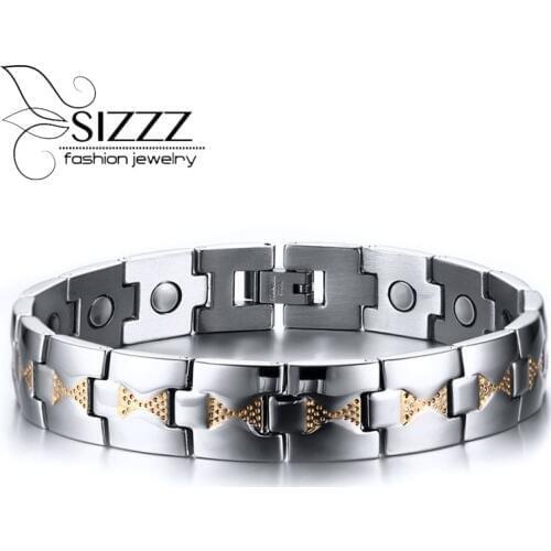 Health Men Bracelets Bangles With Carbon Fiber Stainless Steel Cool Bracelets For Men Women Jewelry