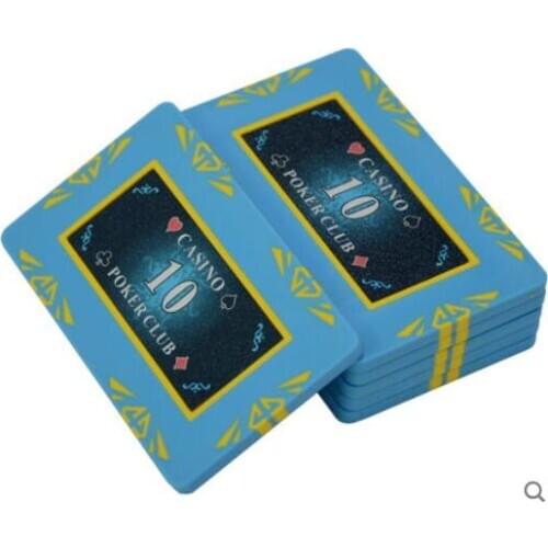 10PCS/SET Square Poker Chips Sets Texas Hold'em Clay Poker Coins Diamond Black Jack Casino Square Clay Poker Chips 30g