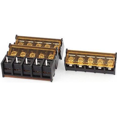10 Pcs 9.5mm Pitch 5Pin Male Screw Barrier Terminal Block Connector w Cover