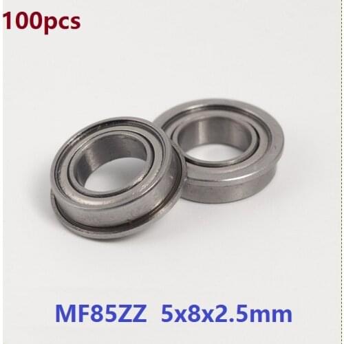 100pcs/lot MF85 MF85ZZ F675ZZ F675-ZZ ZZ flange bearing flanged Miniature Deep Groove Ball Bearing 5*8*2.5mm 5x8x2.5mm