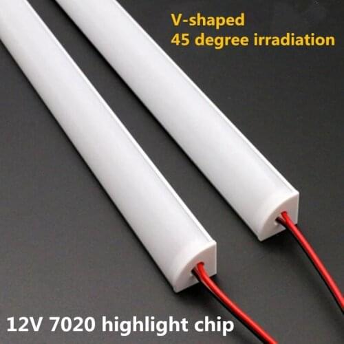12VDC 50cm/36LED 45 degree angle irradiation highlight LED cabinet light 7020 highlight imported chip V type rigid light bar