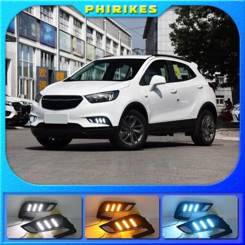 2pcs LED For Buick Encore Opel mokka 2017 2018 Driving DRL Daytime Running Light fog lamp Relay LED DRL Daylights