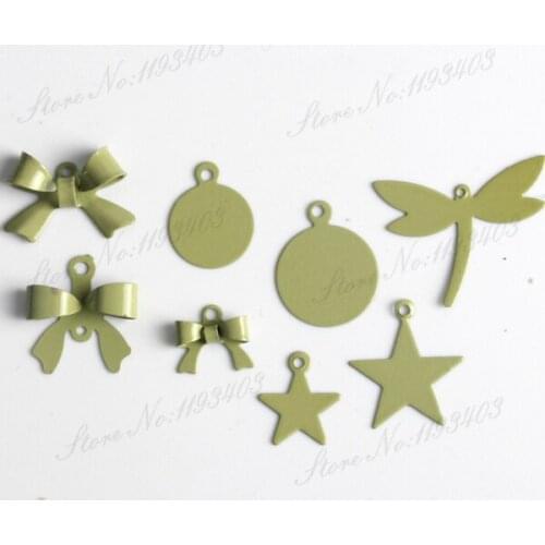 20PCS The same color mixed design bowknot Dragonfly Round Pentagonal Colored Enameled Bow Charm Pendant Connector E-7-22