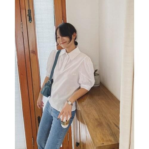 2021 Womens White Cotton Linen Basic Polo Blouses And Shirts Za Woman Top Clothes Fashion Vintage Summer Oem Cottagecore Korean