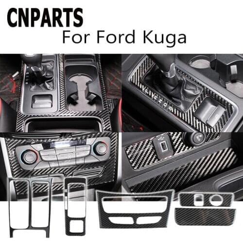 CNPARTS 3D Car Carbon Fiber Interior Stickers For Ford Kuga C520 Escape Gears Shift Knob Multimedia Panel Covers Accessories