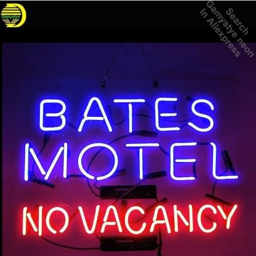 Bates Motel No Vacancy Neon Sign neon bulb Sign neon lights for Beer Pub Sign glass Tube Handcraft Iconic Sign Display light up