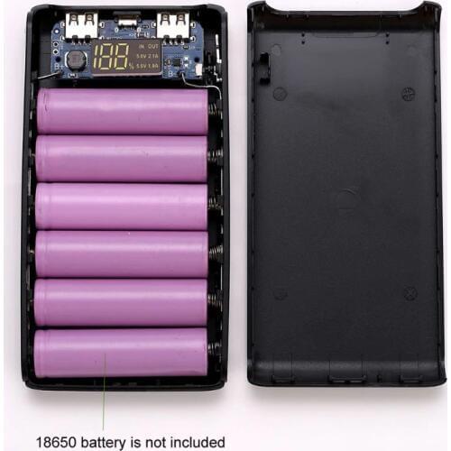 Dual USB Output 6x 18650 Battery DIY Power Bank Box Holder Case For Mobile Phone Tablet PC hyq