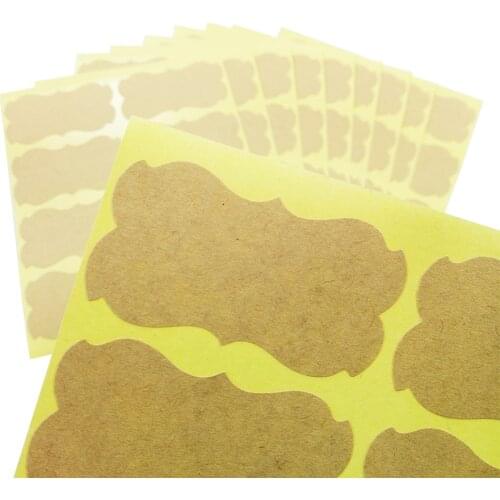 800 Pcs/lot Vintage Blank Special Shape Kraft Label Sticker DIY Hand Made For Gift Cake Baking Sealing Sticker