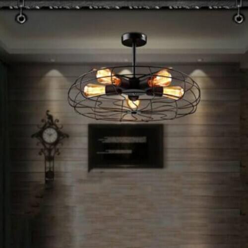 European and American creative living room bedroom dining room balcony lamps European retro electric fan ceiling lamp LX102806