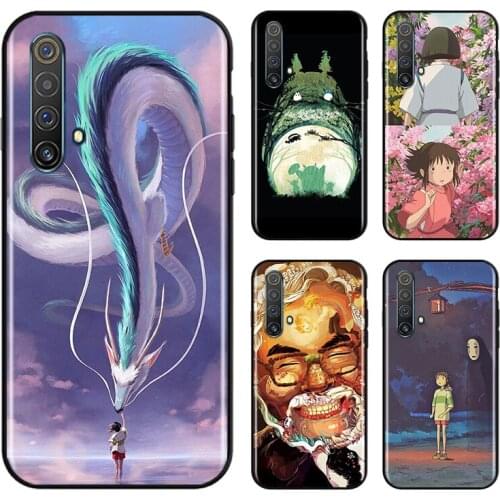 Japanese Hot Anime Spirited Away For OPPO Find X3 X2 K5 K3 R17 R15 R9S F19 F15 F11 F9 F7 F5 Neo lite Pro Black Soft Phone Case