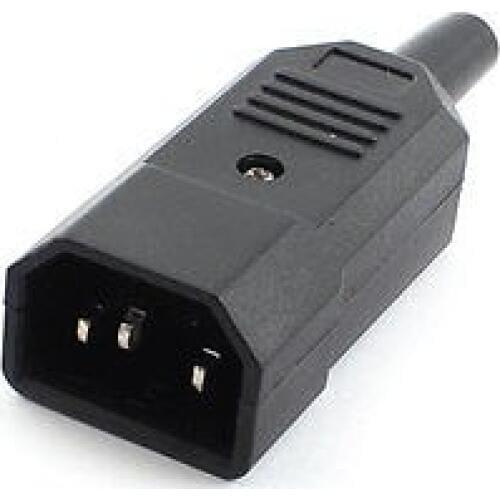 IEC C14 Male Inline Rewirable Power Plug Connector AC 250V 10A