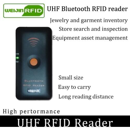 RFID reader UHF pocket portable handheld reader VIKITEK bluetooth 4.0 BLE connect to Mobile phone easy use small writer copier