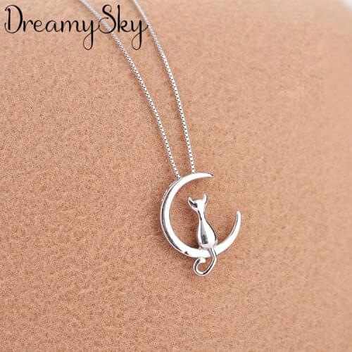Korean New Charm Moon Cat Necklaces Pendants For Women Statement Jewelry Choker Necklaces Bijoux Kolye