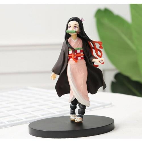 Hot 15-18cm Standing Demon Slayer PVC Action Figures Tanjirou Nezuko Anime Kimetsu no Yaiba Figurine Model Toys