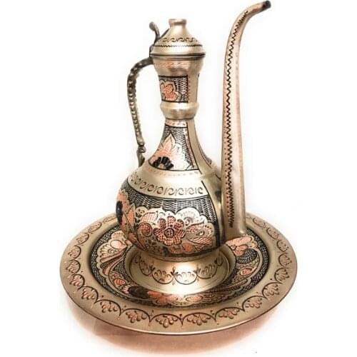 Copper Hand Embroidered Leğenli İbrik