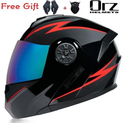 Unisex DOT Approved Motorcycle Helmet Cascos Para Moto Visor Capacete Flip Up Modular Casco Outdoor Travel Motorbike Helmet
