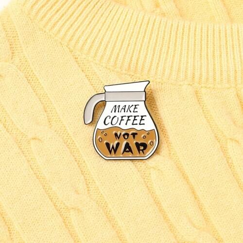 Cartoon Coffee Pot Enamel Pin Fashion Making Coffee Utensils Brooch Backpack Clothes Lapel Pin Jewelry Gift for Friends