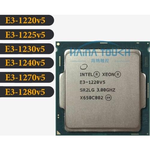 Original Intel Xeon E3-1220V5 1225v5 1230v5 1240v5 1270V5 1280V5 CPU 3.00GHz 8M 80W LGA1151 Processor