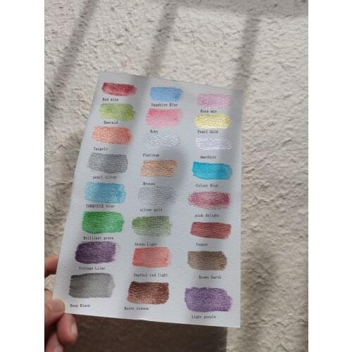 Hand-made pearlescent Acuarelas solid watercolor Half pan Watercolor painting nail art school supplies