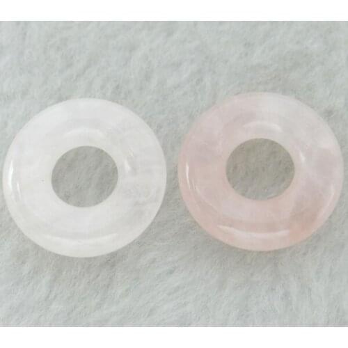 20mm high quality natural stone Turquoises tiger eye quartz crystal circle donut pendant for jewelry making Necklace Accessories