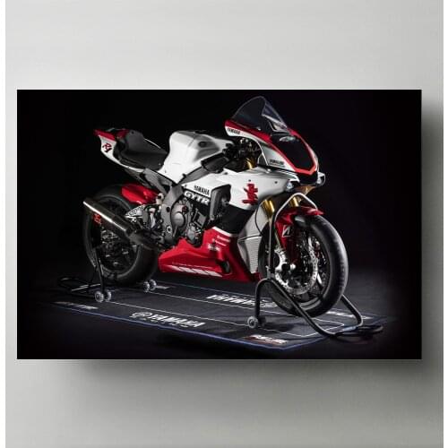 Superbike Posters Sport Motorcycle 2019 Yamahas YZF-R1 GYTR Wall Picture DIY Framed Canvas Print Painting Living Room Decor