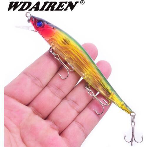 WDAIREN 11.5cm 13.5g fishing lure Minnow Artificial Hard Baits Wobbles 3D Eyes Medium Diver crankbait fishing Tackle FA-415