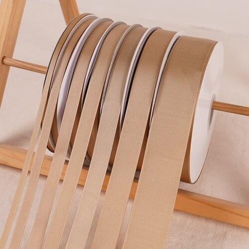 Light Khaki Grosgrain Ribbon 100Yards/91Meters Wedding Christmas Webbing Baking Gift Box Flower Wrapper Hand DIY Bow Accessories