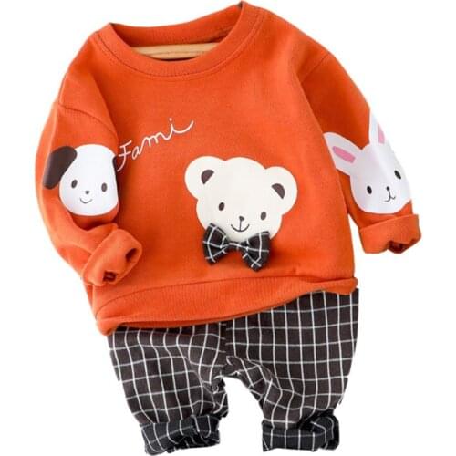 Spring Autumn Children Baby Boys Girls Cotton Clothes Cartoon Sweater Pants 2pcs/Sets Toddler Casual Clothing Infant Tracksuits