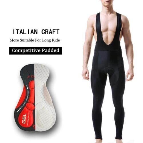 Keep Warm Cycling Bib Trousers Winter Thermal Mountain Bike Pants Bicycle Tights Coolmax 5D Gel Pad Cycling Bib Pants