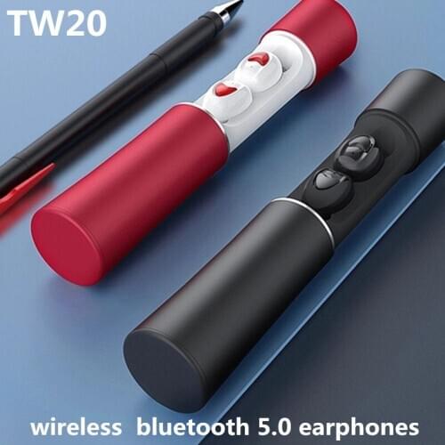 TW20 TWS HD Mic Bluetooth earphone Sport Wireless Headphones Waterproof earbuds Touch Control Earpieces Works on all smartphones