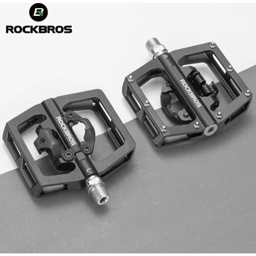 ROCKBROS Bicycle Lock Pedal 2 in 1 Free Cleat SPD Aluminum Alloy Anti-slip MTB Road Bike Sealed Bearing Lock Cycling Accessories