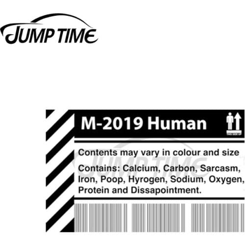 Jump Time 13 x 7.3cm For Human M-2019 Sign Label Car Stickers Vinyl Material Decal Trunk Scratch-proof Sticker Personality Decor