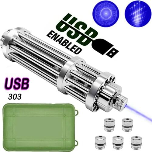 USB charging Hight Powerful Blue Laser Torch 450nm Focusable powerful laser burning Pointers Lazer Flashlight Burning Match