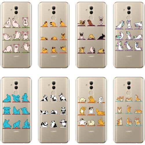 Back Cover For Huawei Mate 9 10 20 Pro Yoga Pig Pug Corgi Dog Cat Soft Silicone Case For Huawei Mate 7 8 9 10 20 Lite Phone Case