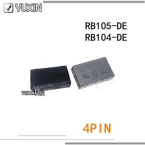 10PCS/LOT 100%Original&New Relay RB105-DE RB105 DE DC24V RB104-DE RB104 DE DC24V RB104-DE-24VDC RB105-DE-24VDC 4PIN 5A