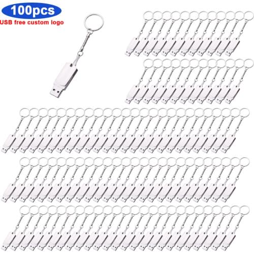 100pcs/lot free logo PenDrive Metal Waterproof Flash Drive 64GB Usb Flash Drive Adapter 16G 32GB Pen Drive 8GB Flash Memory Card