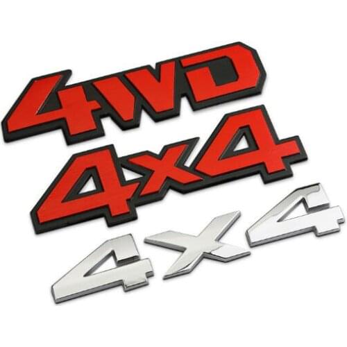 1X ALUMINUM STICK ON POLISHED CHROME 4WD FENDER CAR DECAL EMBLEM TRIM BADGE LOGO Car Styling