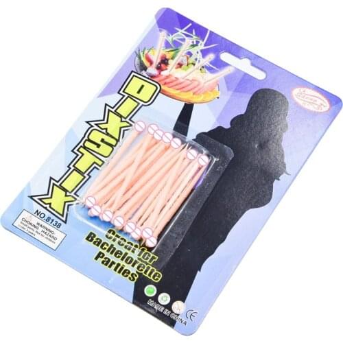 20pcs/set Funny Penis Toothpick Trick Cute Plastic Fruit Bachelorette Party Bar Tableware Forks Dessert Decoration