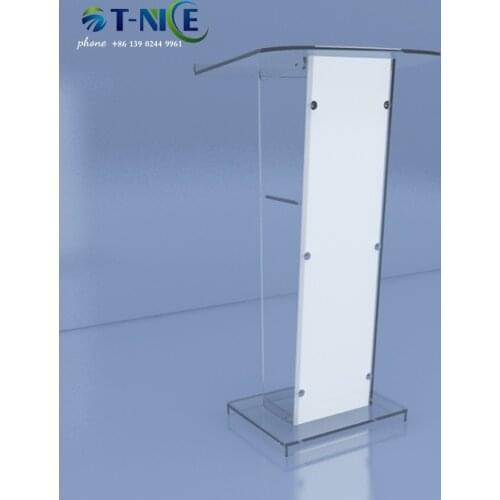 2021Special Offer Modern Simple Acrylic Smart Podium Plexiglass Pulpit School Church Lectern With LED Light Commercial Furniture