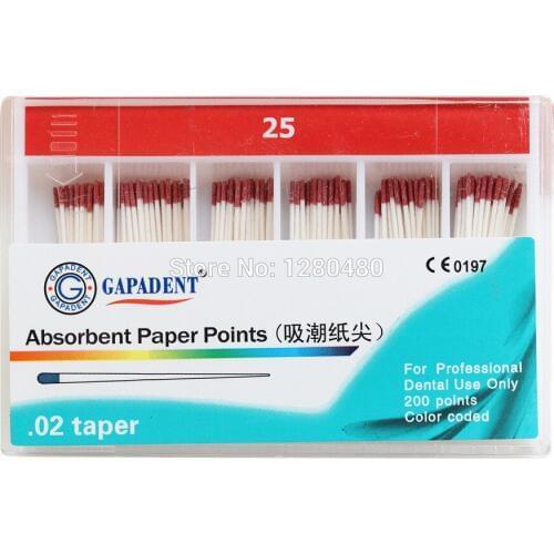 3 Packs (600 Pcs)Dental Materials Strong Absorption Pure Cotton Fiber Absorbent Paper Points #25 Dentist Products