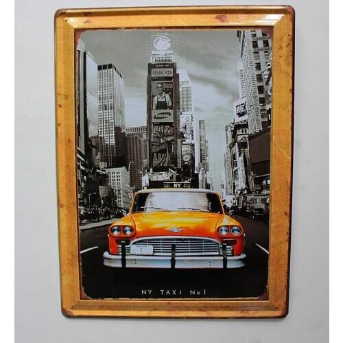 30pcs/lot Metal Sign shabby chic Retro New York taix Tin signs Art Christmas decoration House Cafe Bar Vintage iron painting N-2