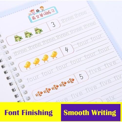 3D Groove Reusable English&Chinese Copybook Drawing Toy HandWriting Groove English Auto Fades Educational For Children Preschool