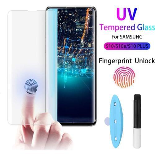 9H 10D Tempered Glass For Samsung Galaxy Note 10 Note10 PLUS fingerprint unlock UV glass for S10 PLUS S10e S10 Screen Protector