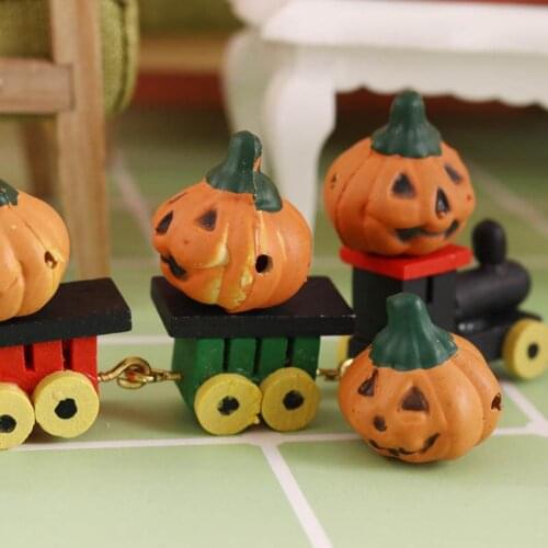 Dollhouse Accessory 2Pcs Trendy Desktop Decor Small Artificial Pumpkins Fadeless for Early Education