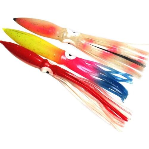 AS 3pcs/lot 18cm14g Squid Skirts Soft Lure pesca Fishing Lure Octopus PVC Rubber Artificial Soft Bait Fishing Trolling Lure