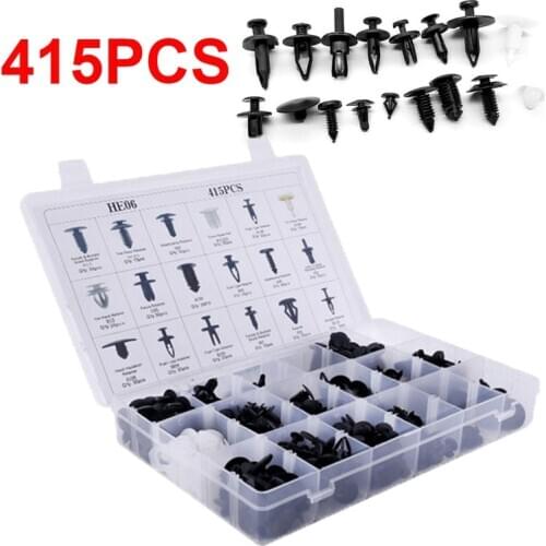 415Pcs 18 Size Auto Fastener Clip Mixed Car Body Push Retainer Pin Rivet Bumper Door Trim Panel Retainer