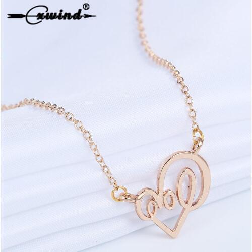 Cxwind New Infinity Love Heart Necklace Smile Heart Pendant Womans Charm Bijoux Jewelry 18" Chain Necklaces Gift