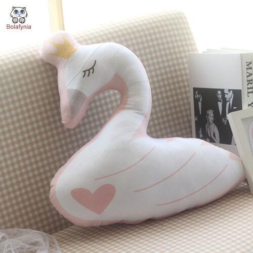BOLAFYNIA Children Plush Stuffed Toy white Swan pillow Baby Kids Toy for Christmas Birthday Valentines Day gift