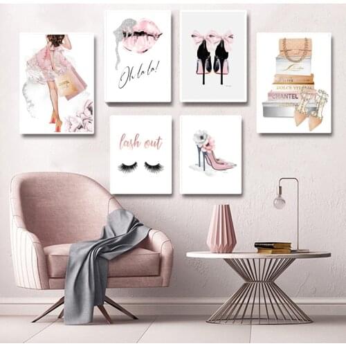 DIY 5D Diamond Painting Pink lips Perfume Bag High Heels Cross Stitch Kit Mosaic Art Picture of Rhinestones Home Decor Gift