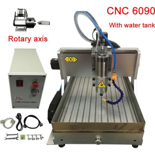 DIY CNC 6090 Router 4Axis 2.2KW Frame Engraving Milling Machine For Woodworking With Water Tank And Water Cooling Spindle